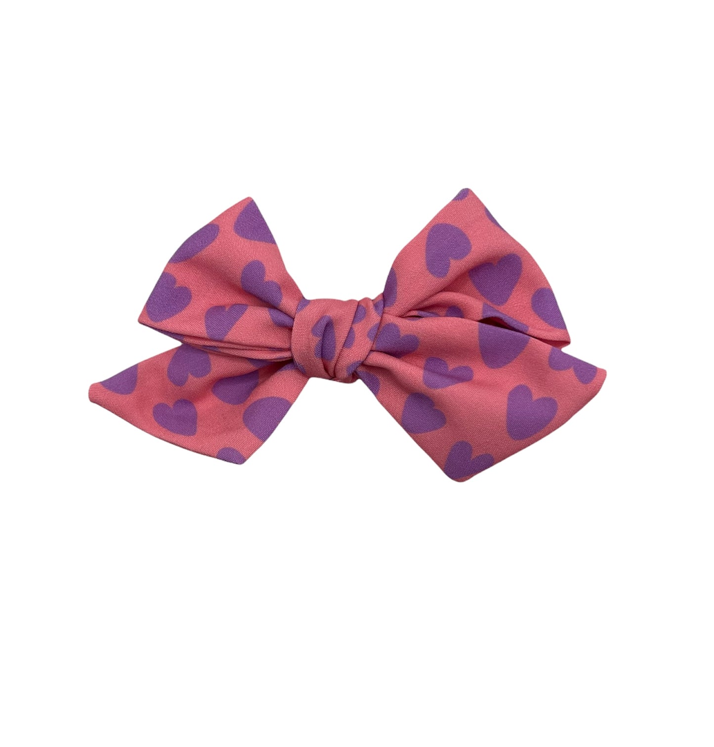 Purple Hearts Hand Tied Bow