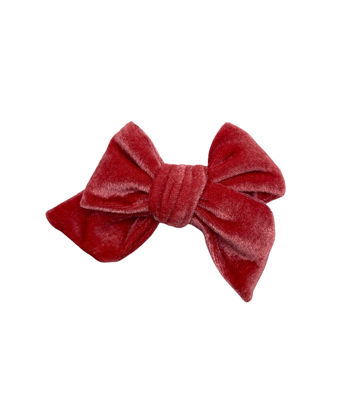 Coral Velvet Claire Bow